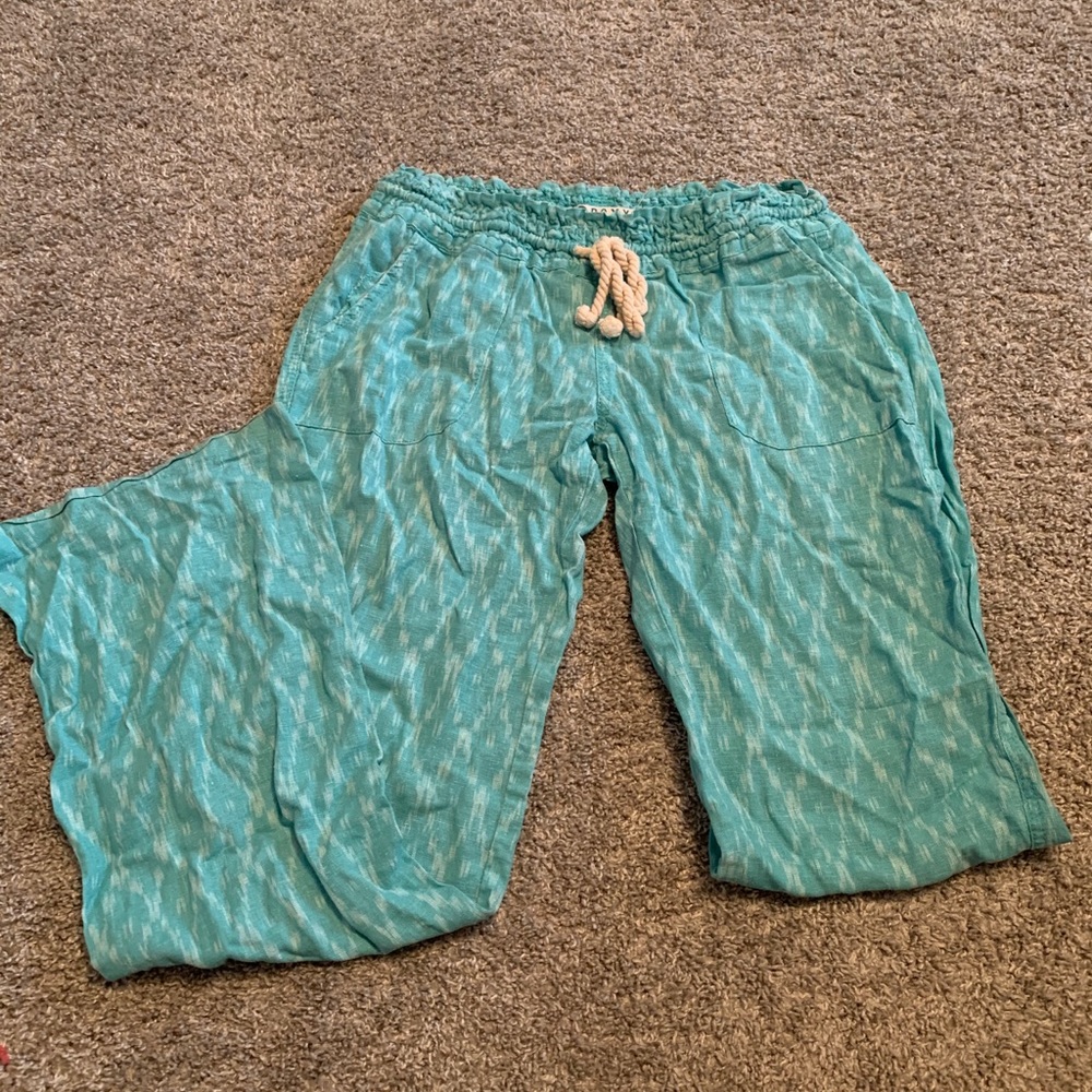 Blue linen roxy pants